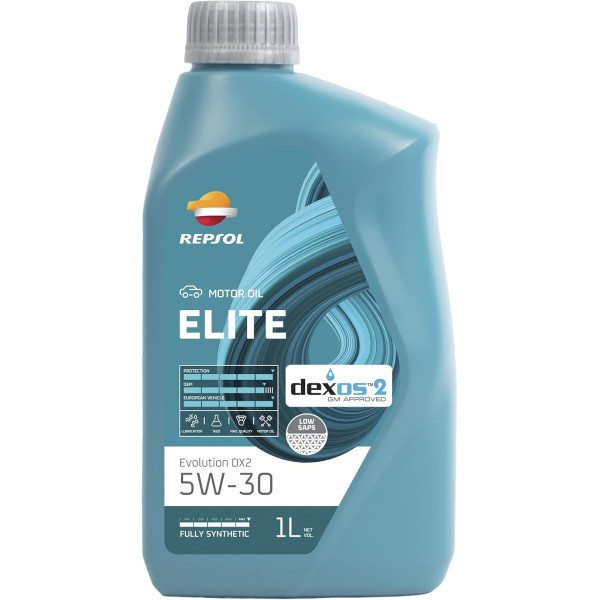 REPSOL Olio lubrificante sintetico a lunga durata (Long Life) per auto ELITE EVOLUTION DX2 5W-30 1L