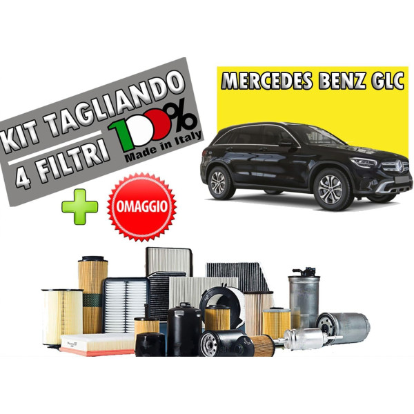 Kit Tagliando 4 Filtri MERCEDS BENZ GLC 220D 16V SUV 125 KW 170 PS/HP + OMAGGIO