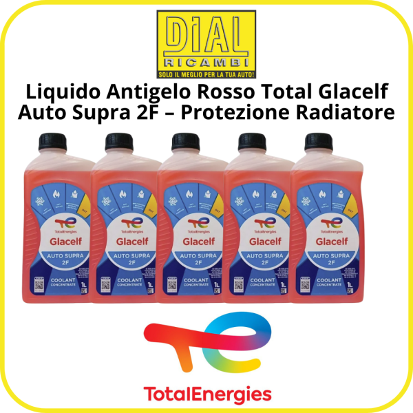 Liquido Antigelo Rosso Total Glacelf Auto Supra 2F – Protezione Radiatore – Qualità OEM Lt. 5
