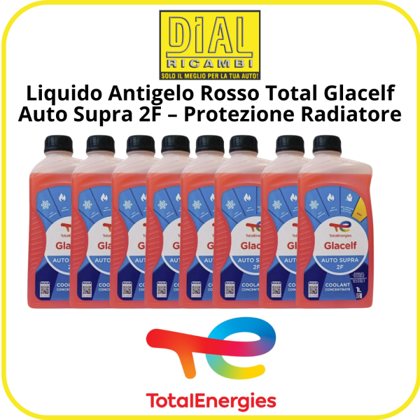 Liquido Antigelo Rosso Total Glacelf Auto Supra 2F – Protezione Radiatore – Qualità OEM Lt. 8