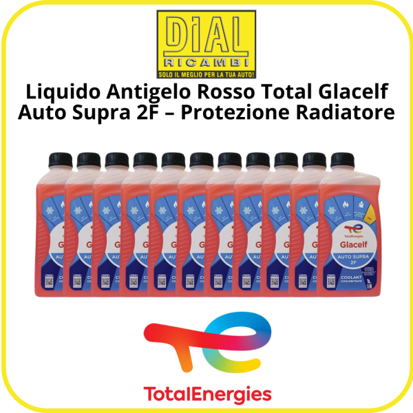 Liquido Antigelo Rosso Total Glacelf Auto Supra 2F – Protezione Radiatore – Qualità OEM Lt. 11
