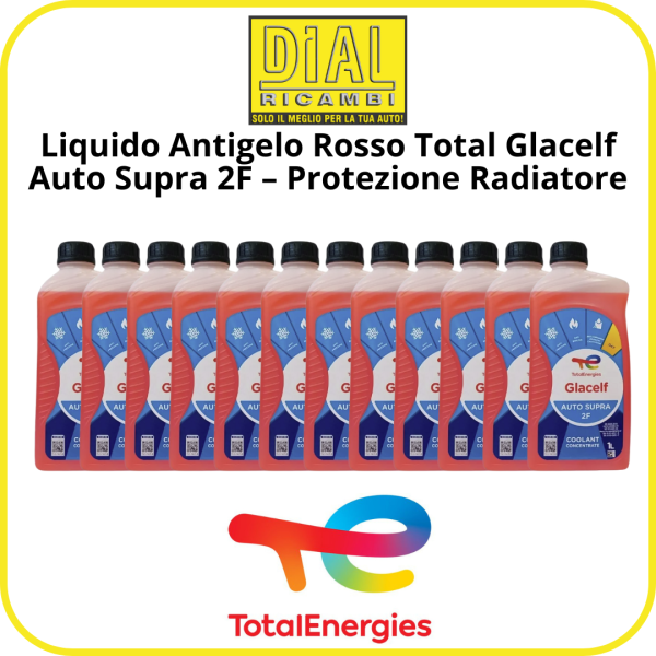 Liquido Antigelo Rosso Total Glacelf Auto Supra 2F – Protezione Radiatore – Qualità OEM Lt. 12