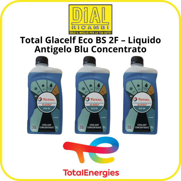 Total Glacelf Eco BS 2F – Liquido Antigelo Blu Concentrato 3L | Tecnologia OAT | Protezione Radiatore