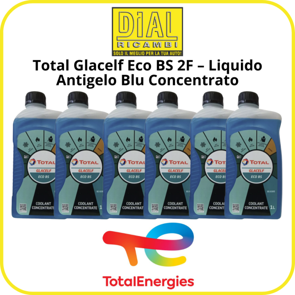 Total Glacelf Eco BS 2F – Liquido Antigelo Blu Concentrato 6L | Tecnologia OAT | Protezione Radiatore