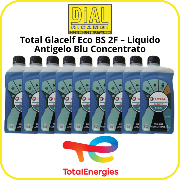 Total Glacelf Eco BS 2F – Liquido Antigelo Blu Concentrato 9L | Tecnologia OAT | Protezione Radiatore