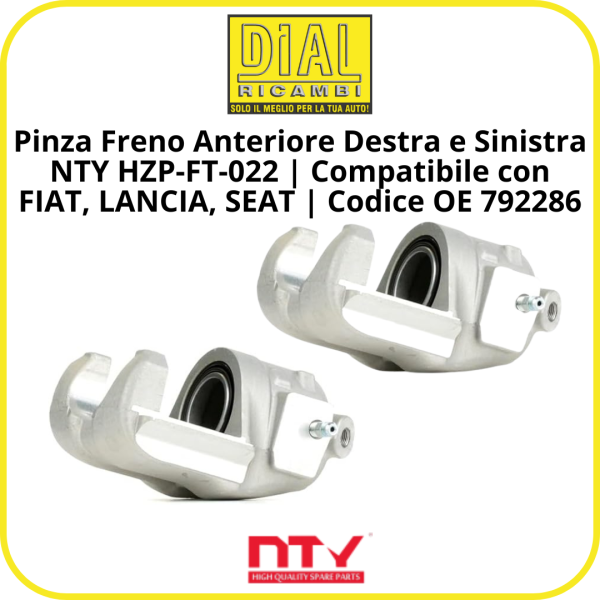 copy of Pinza Freno Anteriore Sinistra NTY HZP-FT-022 | Compatibile con FIAT, LANCIA, SEAT | Codice OE 792286