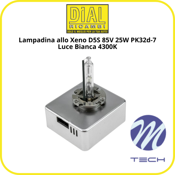 Lampadina allo Xeno D5S 85V 25W PK32d-7 | Compatibile con Fiat 500X, Audi A1, BMW, Mercedes | Luce Bianca 4300K