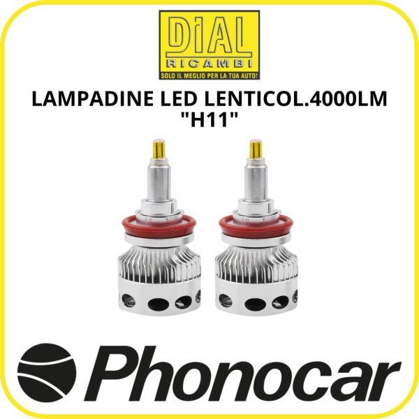 LAMPADINE LED LENTICOL.4000LM "H11"