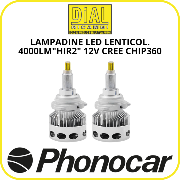 Phonocar 07546 – Lampade LED LENS Series HIR2 per fari lenticolari – 4000 lm