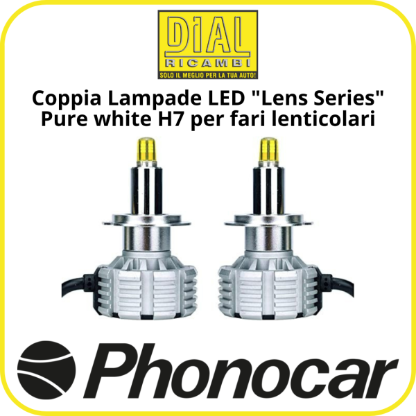 Coppia Lampade LED "Lens Series" Pure white H7 per fari lenticolari