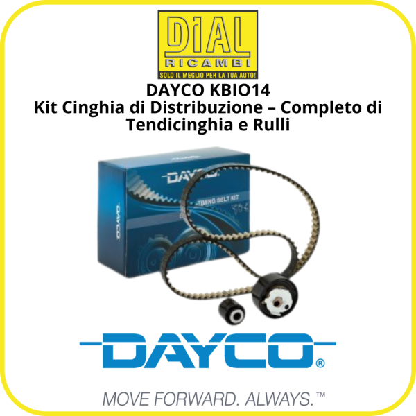 DAYCO KBIO14 Kit Cinghia di Distribuzione – Completo di Tendicinghia e Rulli
