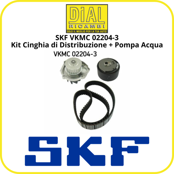 SKF VKMC 02204-3 – Kit Cinghia di Distribuzione + Pompa Acqua