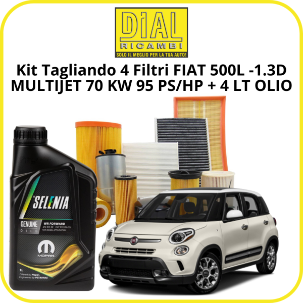 copy of Kit Tagliando 4 Filtri FIAT 500L 1.3D- MULTIJET -70 KW 95 PS/HP MONTAGGIO UFI
