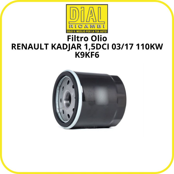 RENAULT KADJAR 1,5DCI 03/17 110KW K9KF6 dal Filtro Olio